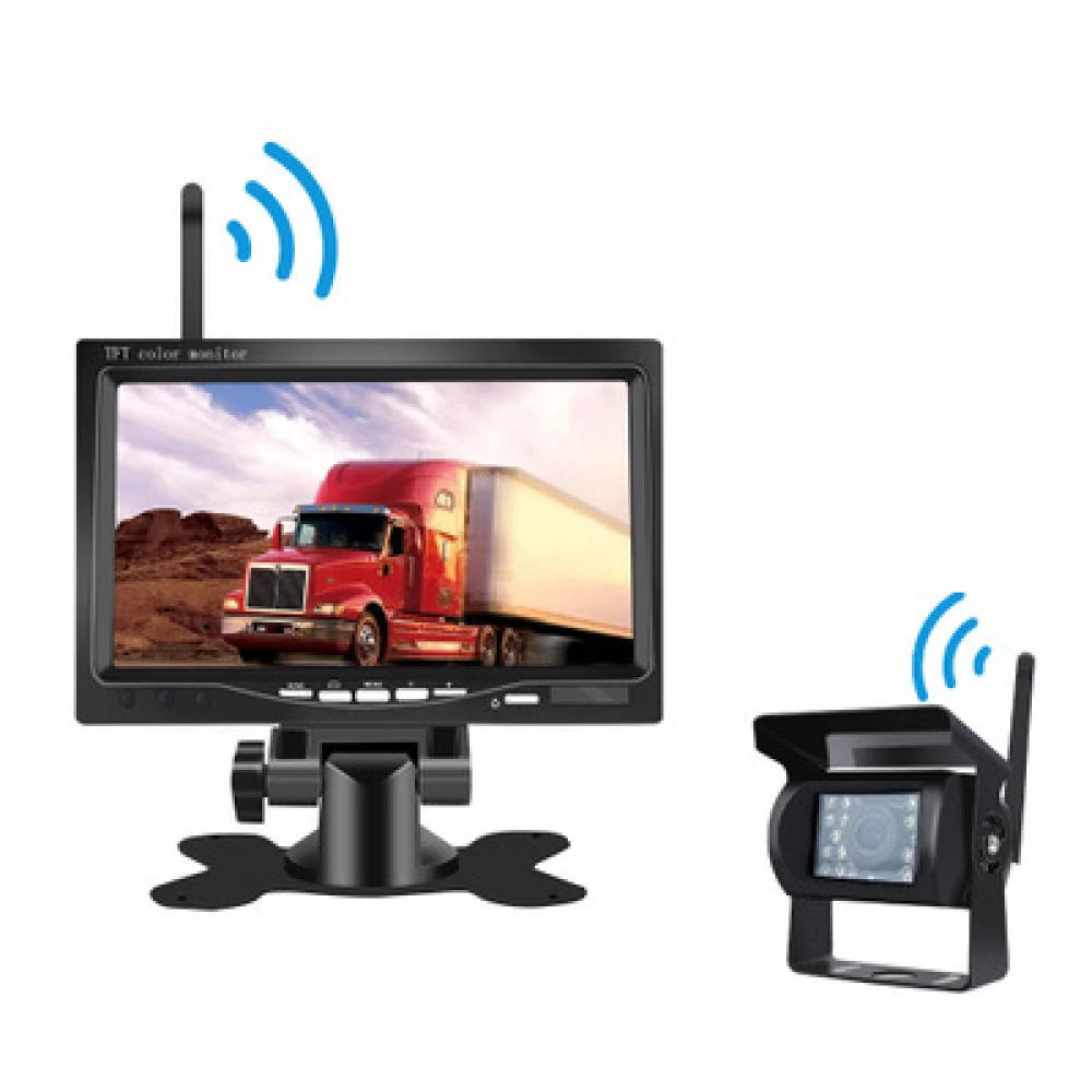 Kit marșarier /supraveghere wireless cu cameră și display de 7" 12V~24