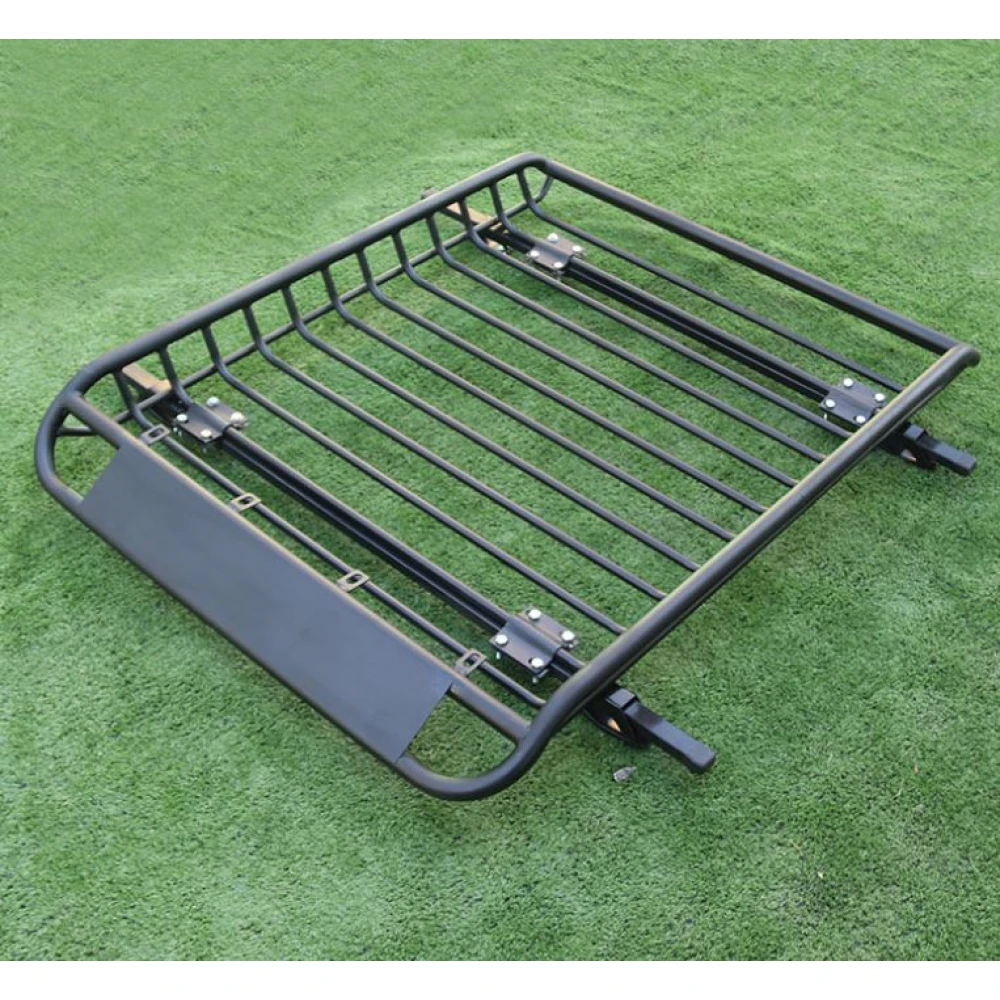 Portbagaj auto de plafon, metalic roof rack, grilaj din oțel 160*101 cm cu montaj pe barele transversale longitudinale, negru metalizat