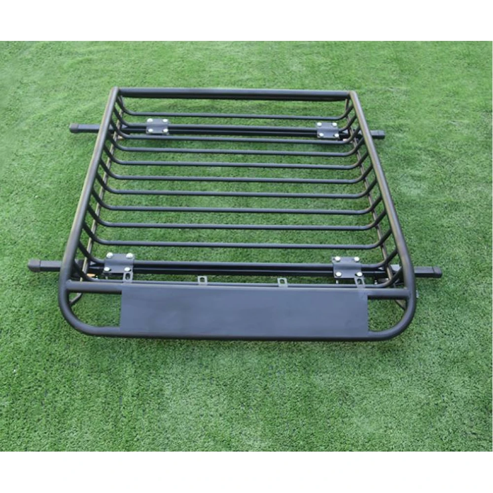 Portbagaj auto de plafon, metalic roof rack, grilaj din oțel 160*101 cm cu montaj pe barele transversale longitudinale, negru metalizat