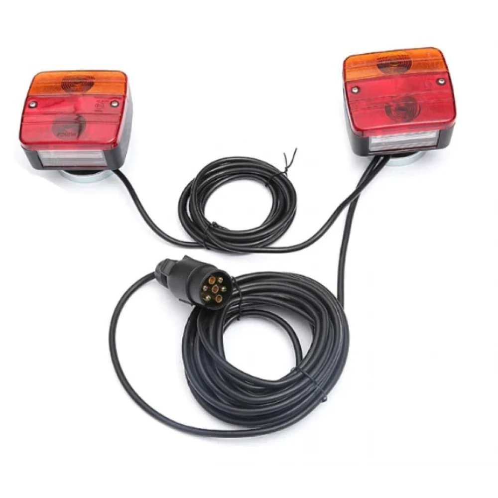 Set lumini spate auto magnetice remorca sau platforma, 12V, 7,5m cablu