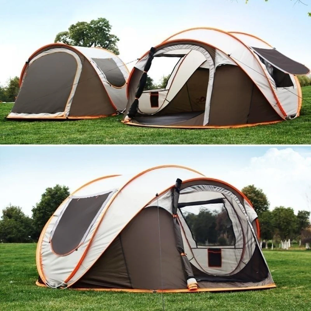 Cort Camping, 3 Persoane, Desfasurare Automata intr-o Secunda, Structura din Aluminiu / Munte / Aventura / Exterior / Drumetie